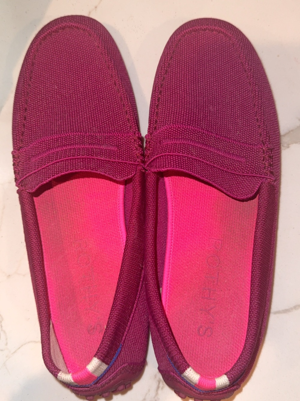 Rothy's Women's Berry-Magenta Canvas Penny Loafers